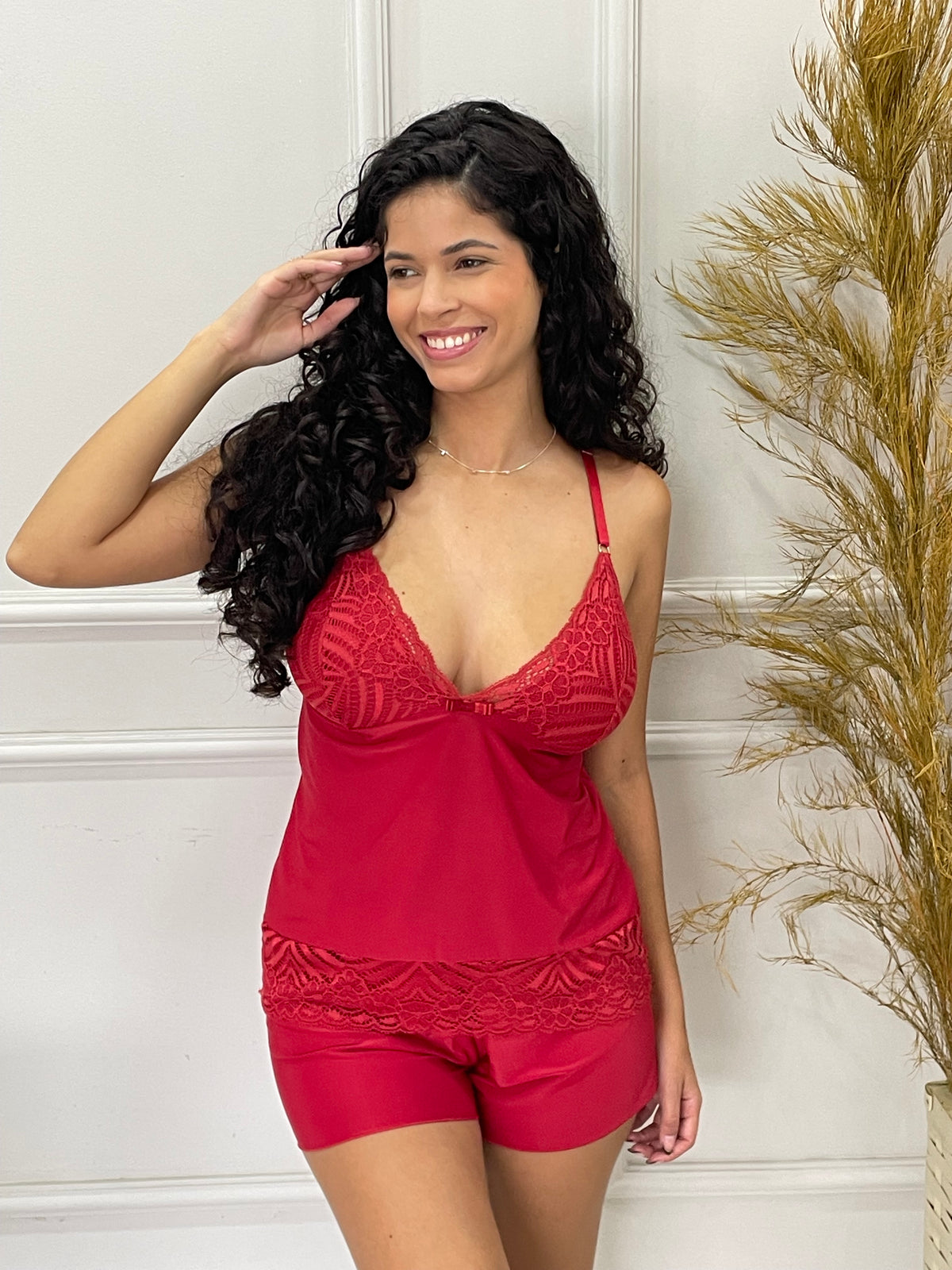 Baby Doll Vênus em Liganete Premium - Vermelho