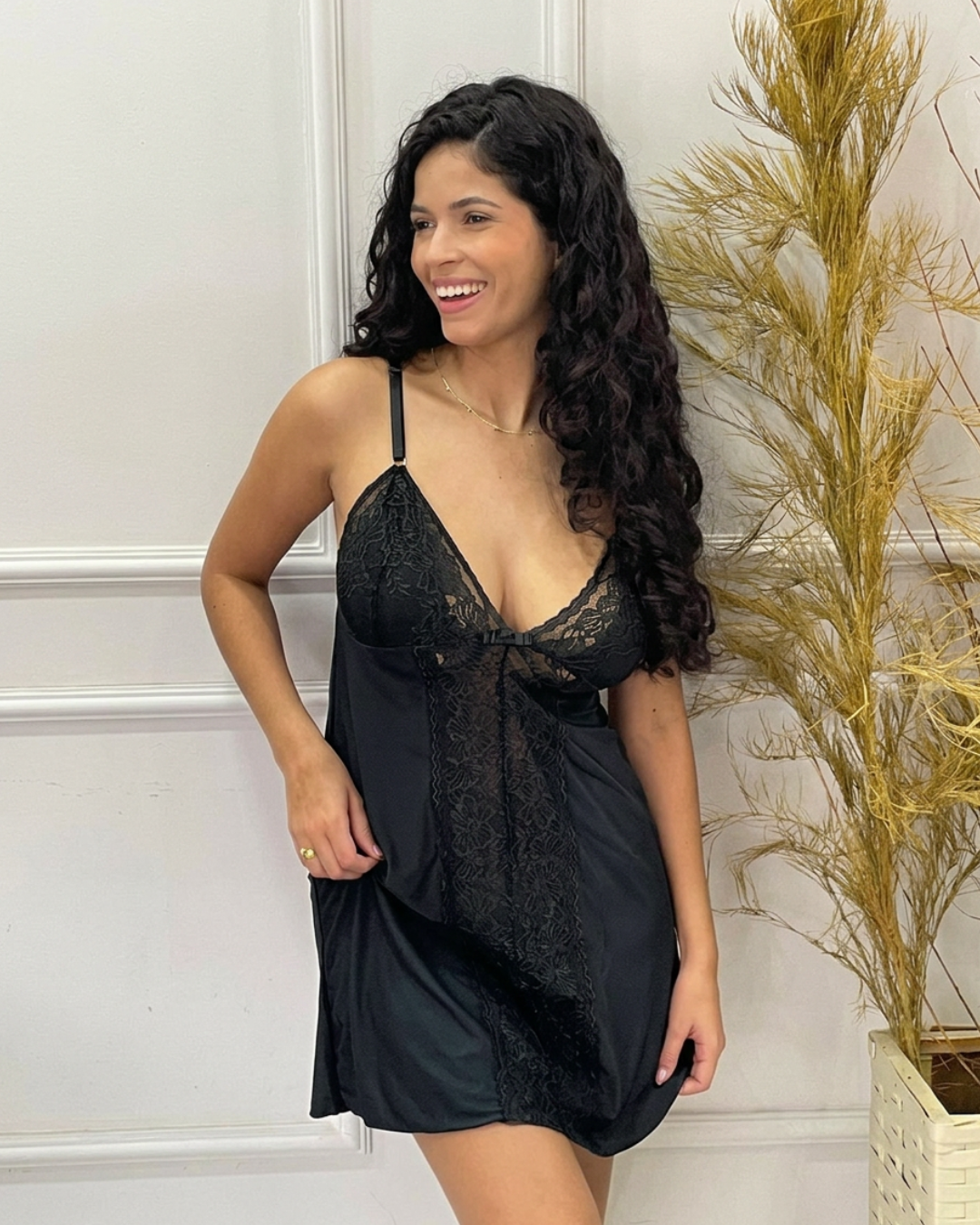 Camisola Ágata em Liganete Premium - Preto